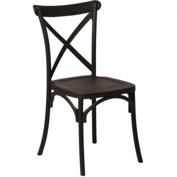 Chaise d'Extérieur Empilable Sklum – Polypropylène Noir, Design Otax