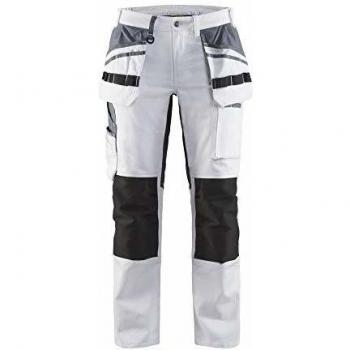 Blaklader 791010001099D22 Inserts pantalon de peintre stretch pour femme, Blanc/noir, taille D22