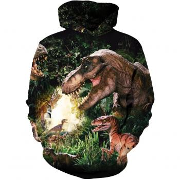 Fanient Unisex 3D-Löwen‑Sweatshirt – Schwarze Rundhalsversion