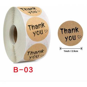 Vintage THANK YOU Black Kraft Paper Labels