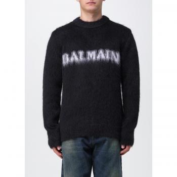 Balmain Black Mohair Crewneck Sweater