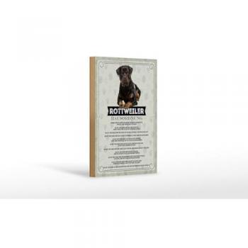 Holzschild mit Rottweiler Spruch 12x18 cm