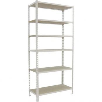 SimonRack Maderclick 6 Estantes en Ladrillo Blanco con Soporte de Metal