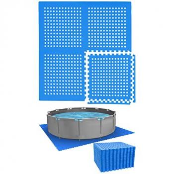 Tapis de sol extérieur pour piscine ronde 305 cm – 36 panneaux EVA 62 × 62 cm