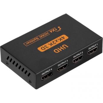 Divisor HDMI 4K 1 entrada 4 salidas, repetidor y amplificador 1080P, 3D Hub, enchufe EU