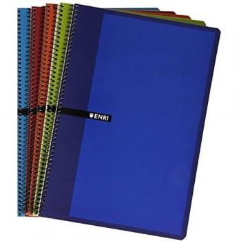 ENRI CUADERNO ESPIRAL FOLIO 80 HOJAS PAUTA 3CM CON MARGEN COLORES SURTIDOS
