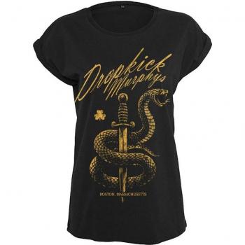 Dropkick Murphys Serpent & Dagger Damen‑Tee – Schwarz – Größe M – Offizielles Merchandise