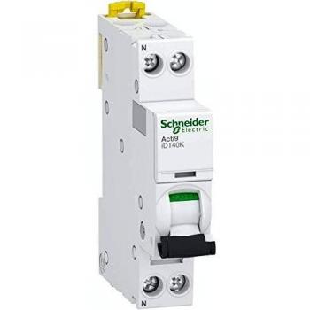 Interruptor 1P+N Curva C Schneider Acti 9 2A Montaje en Carril DIN