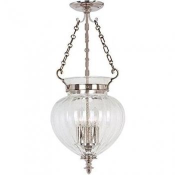 Finsbury Park 3 Light Medium Ceiling Lantern with Polished Nickel Finish