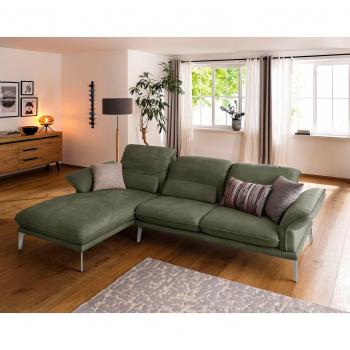 Modell „Sherry“ – 300 cm breites Design‑L‑SoFa, chromierte Fußgewinde