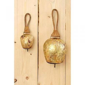 Ziegenglocke, 1 Stück, ca. 17 cm x 10 cm x 41 cm, antikgold