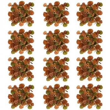 Set de 12 paneles artificiales para jardín vertical marrones de PVC 31x31 cm