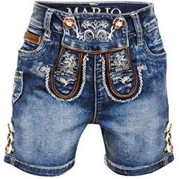 MarJo Trachten Junge Jeansshort Blau 164