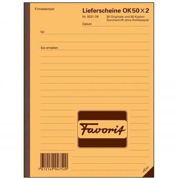 FAVORIT Lieferscheine A5, 100 Blatt (50 x 2)
