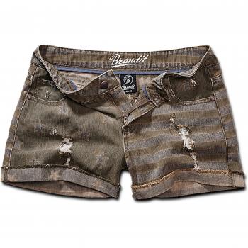Shorty en denim étoiles et rayures