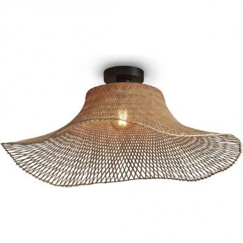 Good & Mojo Plafonnier bambou naturel, h. 20cm Marron 65x20x65cm