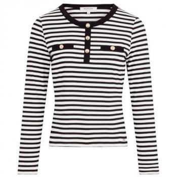 MORGAN T-shirt manches longues motif rayé blanc