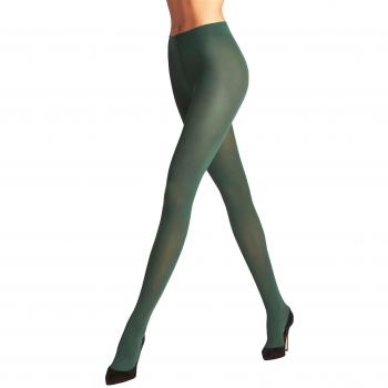 FALKE Pure Matt 50 DEN Women's Tights – Block Colour Green, Size L