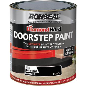 Ronseal Diamond Hard Doorstep Paint Black 750ml RSLDHDSPB750