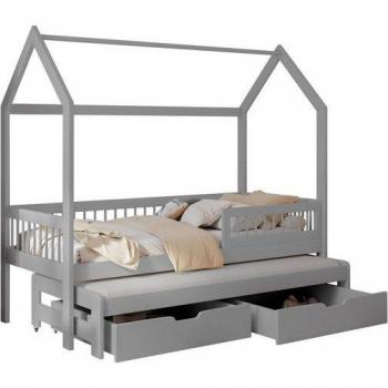 Henderson 166 Grigio Letto Singolo Pull‑Out 90x200 con Rete a Doghe