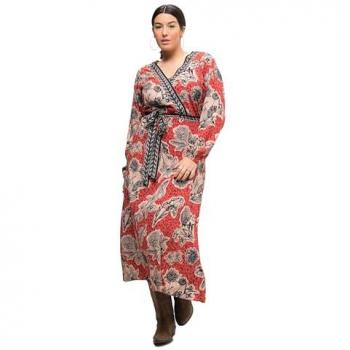 Studio Untold Langarm Maxikleid in Rot