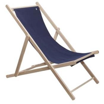 Hamac en bois de hêtre à déplier, tissu bleu sombre, pas de supports latéraux