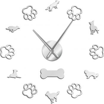 3D Silent Wall Clock with Dog Breeds