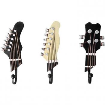 Anzuelos Retro 3 Unid: Guitarra, Música, Casa, Resina, Sombrero y Película en Pared
