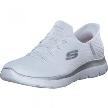 Skechers White Slip‑In Summits – Diamond Dream Edition, Size 3