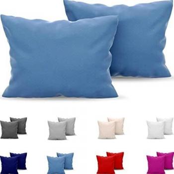 Taie d'Oreiller Dreamzie 40x80 Lot de 2 Microfibre Bleu