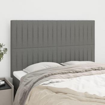 Cabeceros 4 Piezas Gris Oscuro 72x5x78/88 cm Tela
