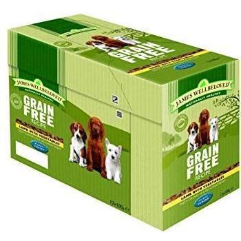 James Wellbeloved Puppy Lamb Grain Free Dog Food Pouches 100g