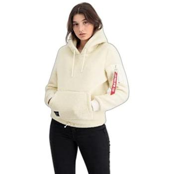 Beige AlphaFit Sherpa Hoodie with Pockets