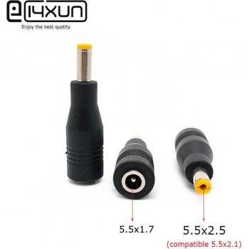 Conector de Carga Hembra 5.5x1.7mm a Macho 2.5x5.5mm