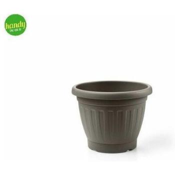 Vaso Firenze Veca 26 cm, colore Avana, materiale plastico