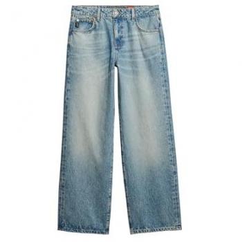 Superdry Damenjeans in Blau – High-Waist, Weitbeins‑Design