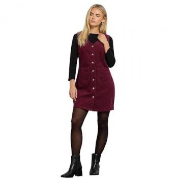 Robe en velours côtelé rouge petite taille M & Co