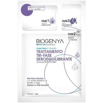 Biogenya Maschera in Tessuto Trattamento Tri-Fase Seboequilibrante