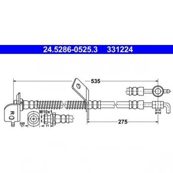 Hyundai KIA Vorderachsenbremsschlauch ATE 24.5286‑0525.3
