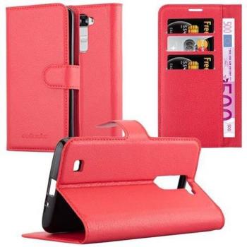 Cover de Estilo Libro Rojo Carmín con Tarjetero y Soporte