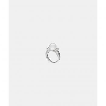 Anillo de Plata con Perla Blanca Majorica