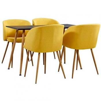 VidaXL Set di Sedute Gialle per Cucina 5pz