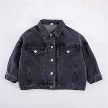 Chaqueta Vaquera para Niños y Niñas, Abrigo de Manga Larga, Tops Sueltos para la Temporada de Primavera y Otoño