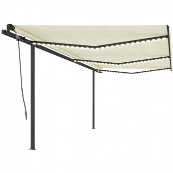 Toldo Retráctil LED con Protección UV 6x3 m – Crema