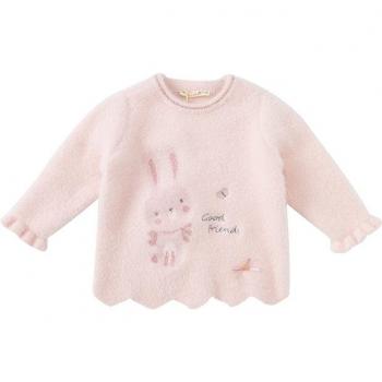 Pull mignon bébé fille tricoté avec nœud DBJ19488