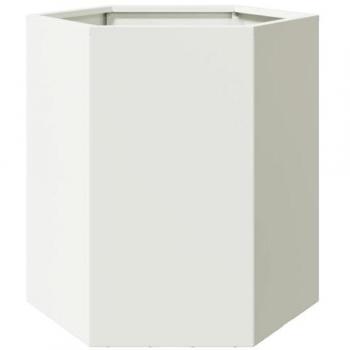 VidaXL Hexagonal Garden Planter White 46x40x45 cm Steel