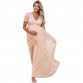 Radiant Maternal Sequined Short Sleeve