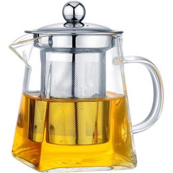 Milk Flower Glass Teapot with Heat Resistance
