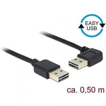 Delock 0.5 Meter USB 2.0 A Male Angled-to-A Male Cable