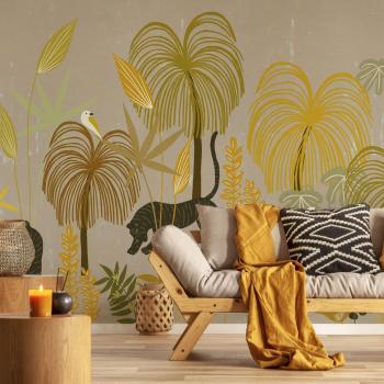Murale Sauvage Colorée Jaune 150x250cm